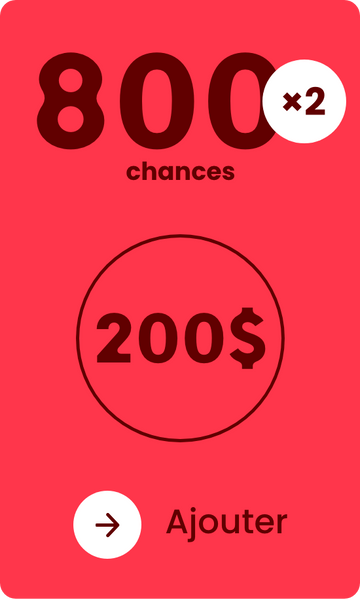 1600 chances pour 200 $