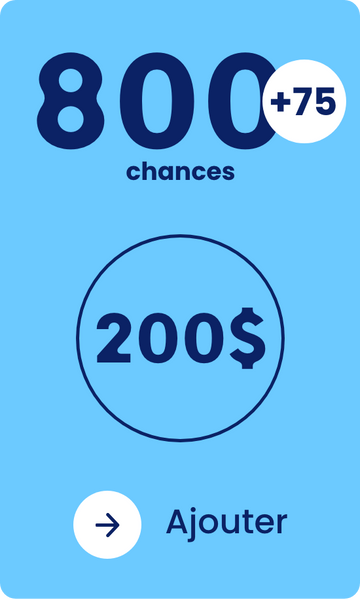 875 chances pour 200 $